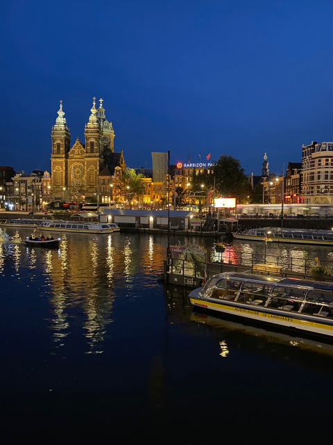 Elevated perspective photography of Amsterdam canal district — demonstrating the visual storytelling capability Ed Rich brings to landmark and heritage photography